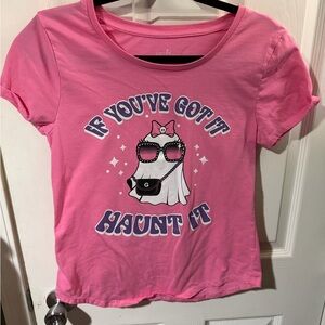 ❣️🐣Just Be Pink Tee with Ghost and Fun Message